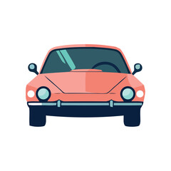 Modern sports car symbol driving on flat road