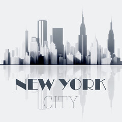 The vector New York City skyline in minimalist style offers an elegant example of modern design.