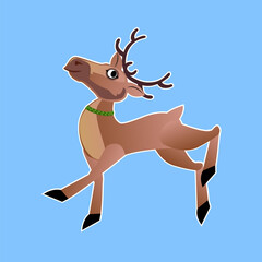 Christmas, deer in forest, village, deer, icon, vector graphic