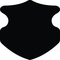 Police badge shape. Security, football patches isolated on white background. shield shape protection, black security and football badge