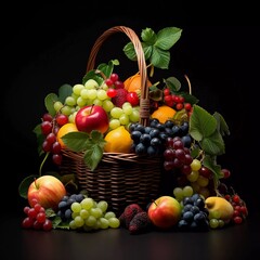 A basket of fresh fruits
