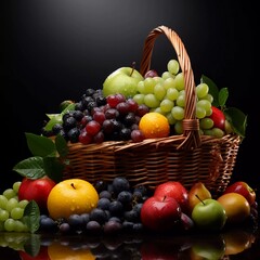Naklejka na ściany i meble A basket of fresh fruits