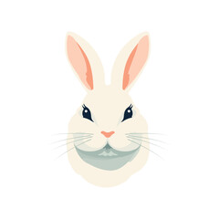 Cute cartoon rabbit illustration, head icon