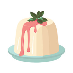 Gourmet dessert cream, strawberry cake, vanilla icing
