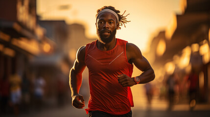 Athlete running in a competition.