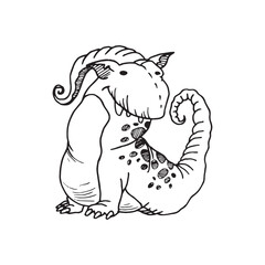 Handdrawn magic creature, Magic animal drawing