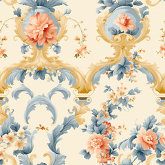 Rococo Elegance: Seamless Pattern