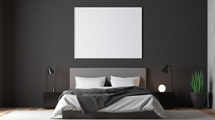 Fototapeta na wymiar interior of bedroom with bed, luxury, interior design, dark