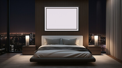 interior of bedroom with bed, luxury, interior design, dark