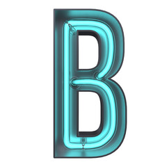 A 3D B Neon Alphabet Letter Illustration Isolated on a white background