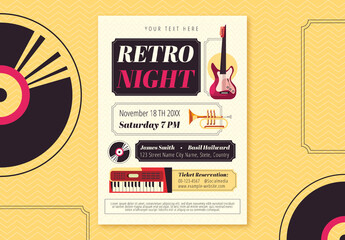 Fototapeta na wymiar Retro Concert Flyer Layout