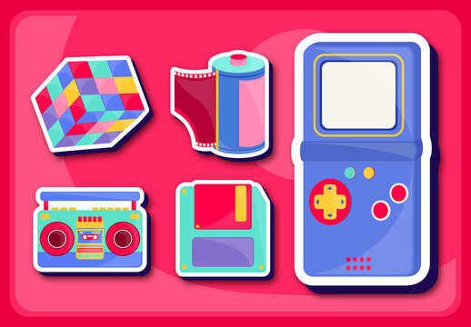 90's Retro Sticker Set
