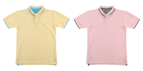 Images of a boy's polo shirt on a white background