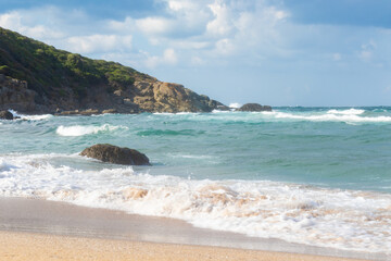 sea, sand, sun in a sparkling air. beautiful holiday scenery