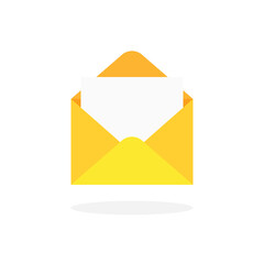 Email open envelope icon. Mail or inbox symbol. Vector illustration isolated on white background.