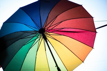 Rainbow colorful umbrellas pattern
