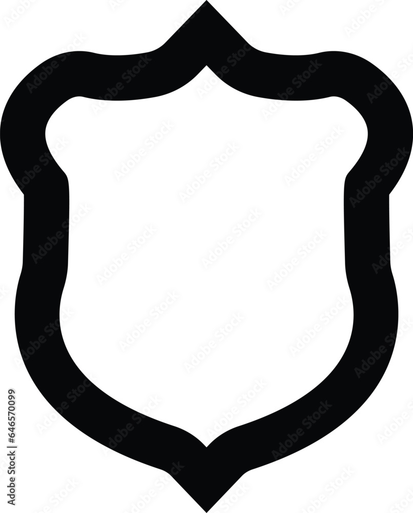 Wall mural Police badge shape. Security, football patches isolated on white background. shield shape protection, black security and football badge