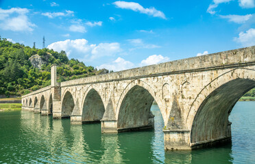 Mehmed Pasa Sokolovic Bridge over Drina river, Visegrad, Bosnia