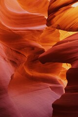 Vivid Rock Curves and Layers in Antelope Canyon, Arizona