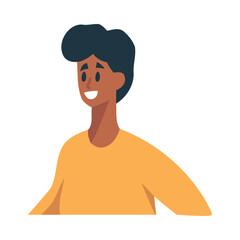 Smiling cartoon character symbolize happiness and success