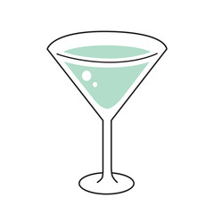 Martini cocktail glass isolated vector illustration