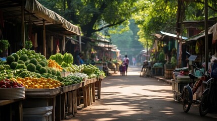 countryside local street market at Thailand.