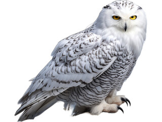 Snowy Owl Perched, No Background