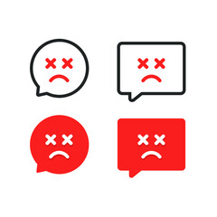 Chat message problem icon. Illustration vector