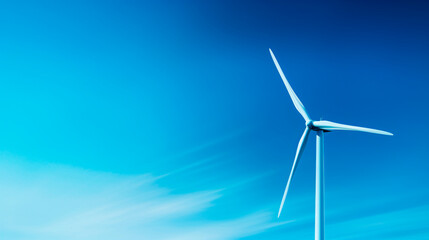 Concept of technology and sustainability with a photograph of cutting-edge wind turbines