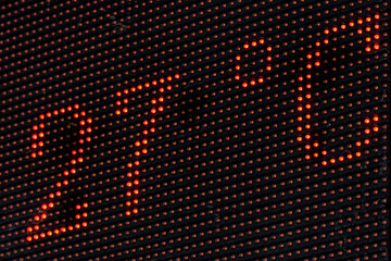 Scoreboard degrees 27. Background with selective focus and copy space - obrazy, fototapety, plakaty