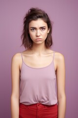 Obraz premium dissatisfied young woman a sad, tired and upset woman