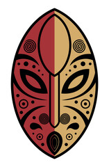 Traditional african wooden mask vector illustration. Isolated on white background.