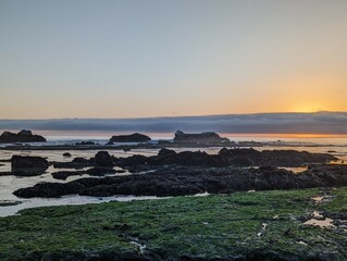 beautiful sunset over the ocean, sunset on the beach, breathtaking sunset ocean, sunset over the sea