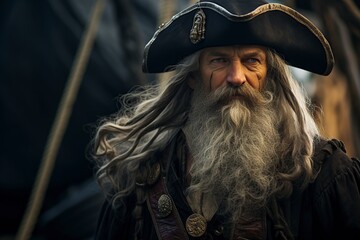old pirate captain in medieval dress
