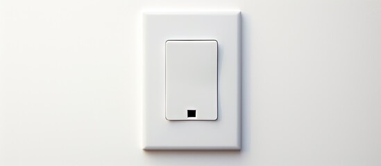White switch mounted on white wall.