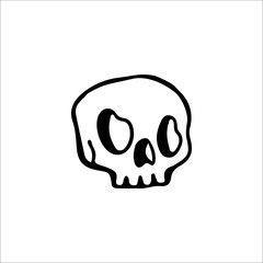 vector illustration doodle skull outline