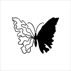 vector illustration of a unique winged butterfly