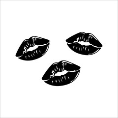 vector illustration of kissing lips