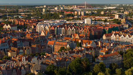 Gdansk  sunset orange hour Gdansk baltic sea - obrazy, fototapety, plakaty