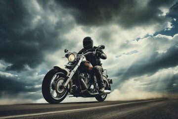 Fototapeta premium motorcycle in the sky