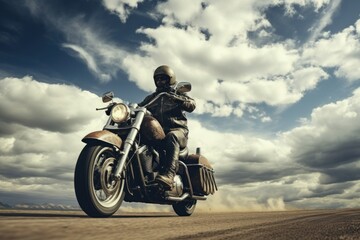 Fototapeta na wymiar motorcycle on the sky