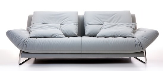 Modern designer textile sofa series on white background.