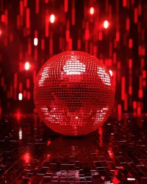 Red Mirrored Disco Ball - NeatoShop