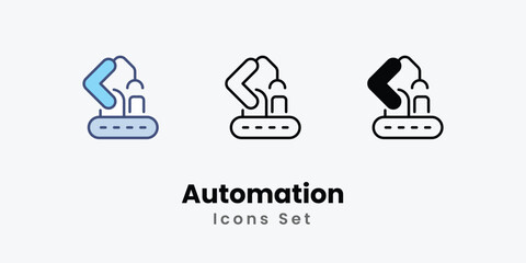 Automation Icons set stock illustration.