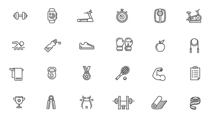Fitness icon set.