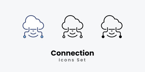 Connection Icons set stock illustration.