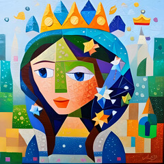 Cubist artwork of a princess