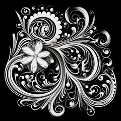 Fototapeta premium antique vintage calligraphic swirl Filigree, AI Generated