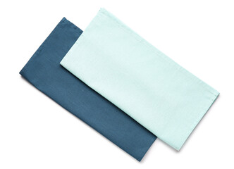 Clean folded napkins isolated on white background