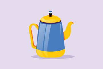 Modern ceramic kitchen utensils concept. Colored flat vector illustration isolated. 